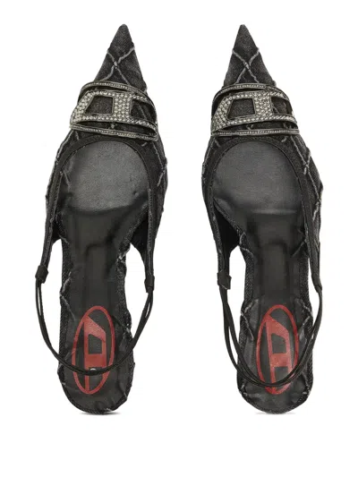 Diesel 40mm D-venus Sb Heeled Pumps In Black