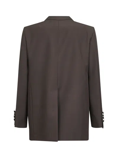 Gucci Double-breasted Technical Panama Jacket In Brown