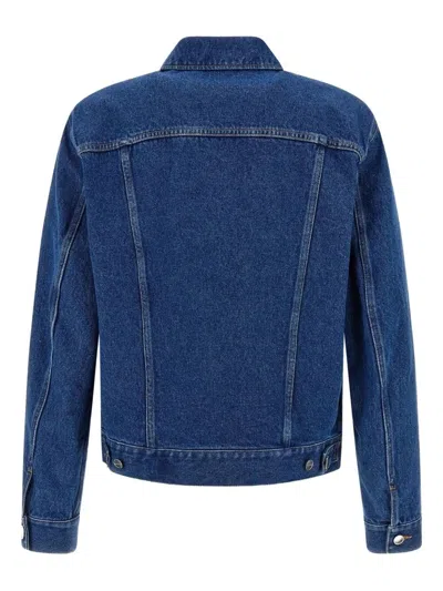 Gucci Horsebit Denim Jacket Puffer Jackets Blue In Blue