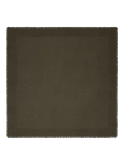 Gucci Luxurious Scarf Featuring Fringed Edges In Green