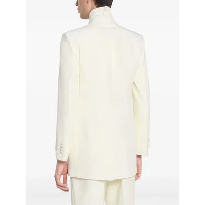 Gucci Double-breast Technical Panama Jacket In White
