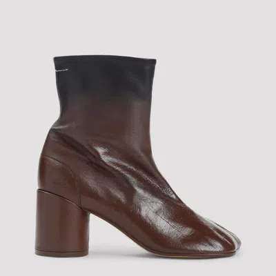 Mm6 Maison Margiela Anatomic Block-heel Boots In Brown