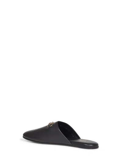 Gucci Women Black Nappa Leather Mules With Horsebit