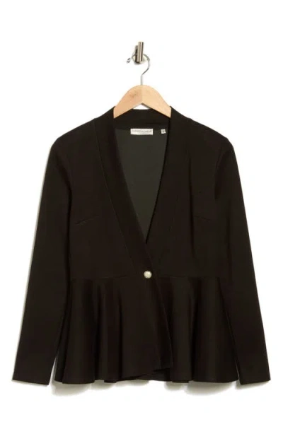 Patrizia Luca One Button Peplum Jacket In Black