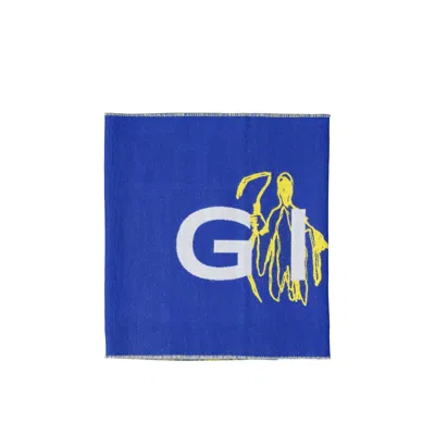 Givenchy Logo Wool Scarf Men In Blue
