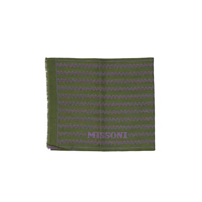 Missoni Bicolor Wool Scarf In Green