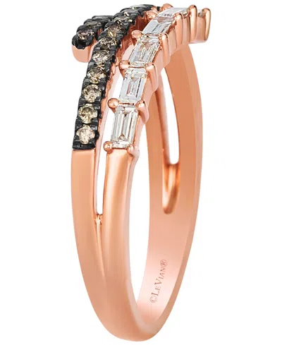 Le Vian Vanilla Diamond (0.19 Ct. T.w.) And Chocolate Diamond (0.23 Ct. T.w.) Ring In 14k Strawberry Gold In Gold