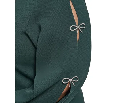 Eliza J Plus Size Bow Sleeve Sweater Dress In Green