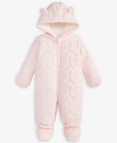 First Impressions Baby Girls Bear Hooded Quilted Footed Snowsuit, Macy's Exclusive In Multi