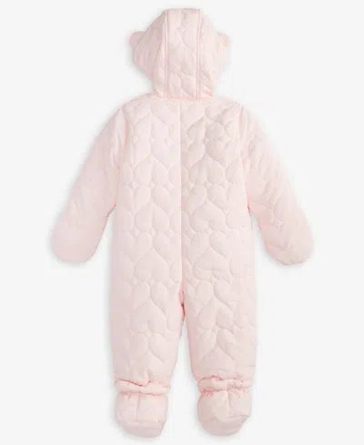 First Impressions Baby Girls Bear Hooded Quilted Footed Snowsuit, Macy's Exclusive In Multi