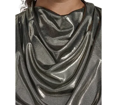 Vince Camuto Plus Size Cowl Neck Side Ruched Dress In Animal Print