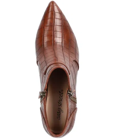 Easy Street Womens Annalee Kitten Heel Dress Boots In Brown