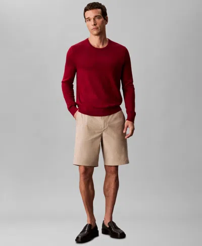 Calvin Klein Men's Classic Fit Crewneck Sweater In Red