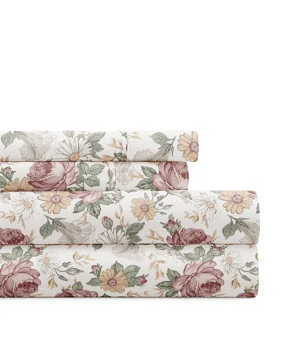 Ienjoy Home Delicate Blossoms 4-p.c. Sheet Set, Queen In Multi
