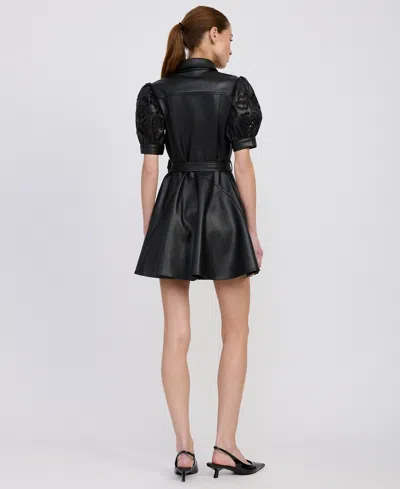 En Saison Nelly Mini Shirt Dress In Black In Black