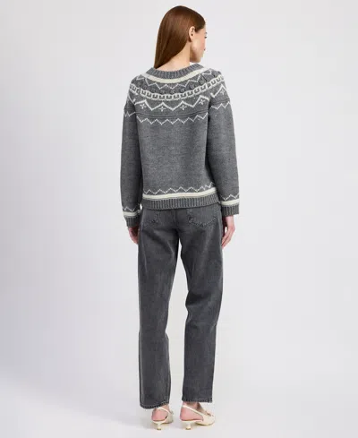 En Saison Esther Patterned Knit Jacket In Gray