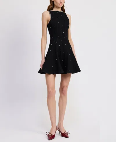 En Saison Women's Leah Embellished Sleeveless Mini Dress In Black
