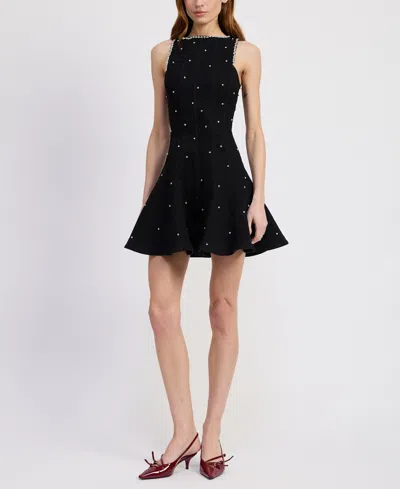En Saison Women's Leah Embellished Sleeveless Mini Dress In Black