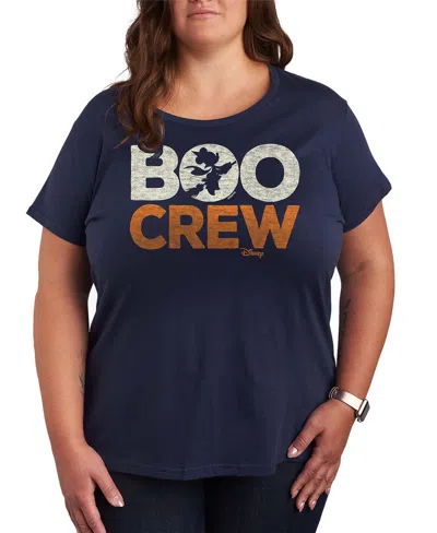 Hybrid Apparel Disney Halloween Minnie Mouse Boo Crew Women's Short Sleeve Graphic T-shirts In Blue