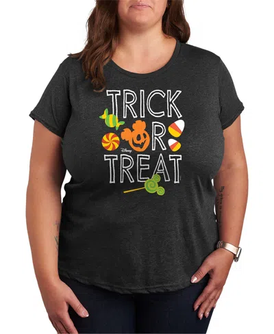 Hybrid Apparel Disney Trick Or Treat Mickey Mouse Women's Short Sleeve Graphic T-shirts In Black