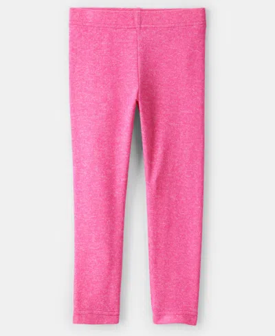 Carter's Girls Toddler 2t-5t 2-piece Bow Peplum Long-sleeve Top And Leggings Set In Pink