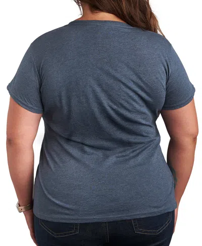 Hybrid Apparel Disney It's  Plus Sizey'all Mickey Mouse Women's Short Sleeve Graphic T-shirts In Blue