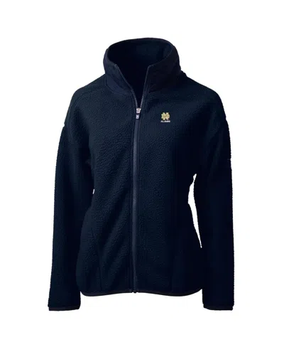 Cutter & Buck Women's Navy Notre Dame Fighting Irish Alumni Cascade Eco Sherpa Full-zip Fleece Jacket In Blue