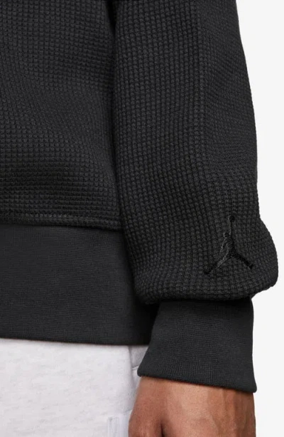 Jordan Flight Long Sleeve Waffle Knit Top In Black