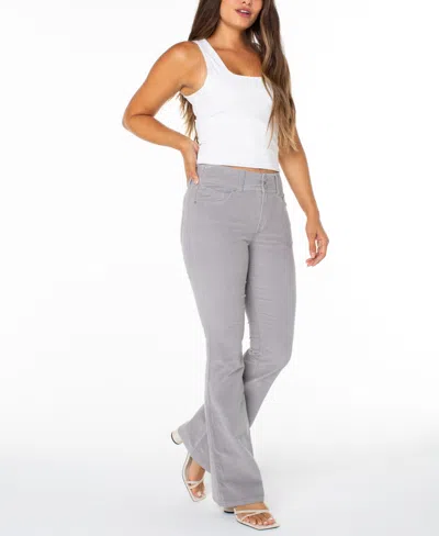 Celebrity Pink Juniors' Corduroy Double-button Bootcut Pants In Gray