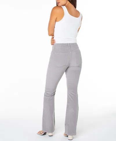 Celebrity Pink Juniors' Corduroy Double-button Bootcut Pants In Gray