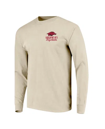 Image One Men's Natural Arkansas Razorbacks Comfort Colors Mascot Overlay Long Sleeve T-shirt In Neutral