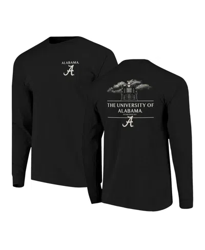 Image One Men's Black Alabama Crimson Tide Comfort Colors Campus Nights Long Sleeve T-shirt In Black