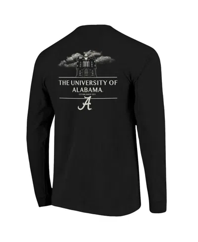 Image One Men's Black Alabama Crimson Tide Comfort Colors Campus Nights Long Sleeve T-shirt In Black