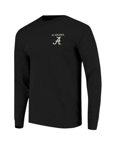 Image One Men's Black Alabama Crimson Tide Comfort Colors Campus Nights Long Sleeve T-shirt In Black
