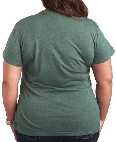 Hybrid Apparel Disney Mickey Mouse Antlers Ans Christmas Lights Women's Short Sleeve Graphic T-shirts In Green