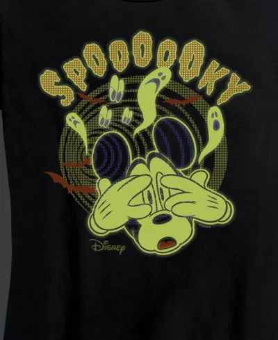 Hybrid Apparel Disney Halloween Mickey Mouse Spooky Women's Short Sleeve Graphic T-shirts In Black