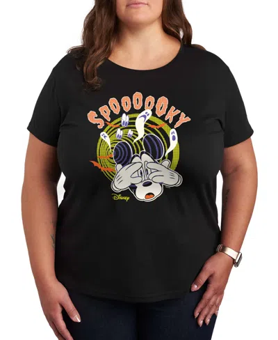 Hybrid Apparel Disney Halloween Mickey Mouse Spooky Women's Short Sleeve Graphic T-shirts In Black