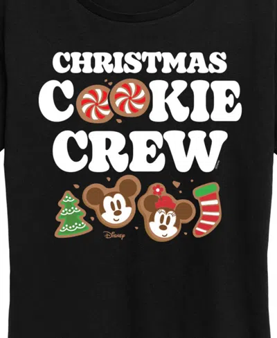 Hybrid Apparel Disney Mickey And Minnie Christmas Cookie Crew Women's Short Sleeve Graphic T-shirts In Black