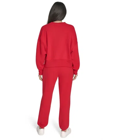 Calvin Klein Women's Performance Flocked Logo Jogger Sweatpants In Red