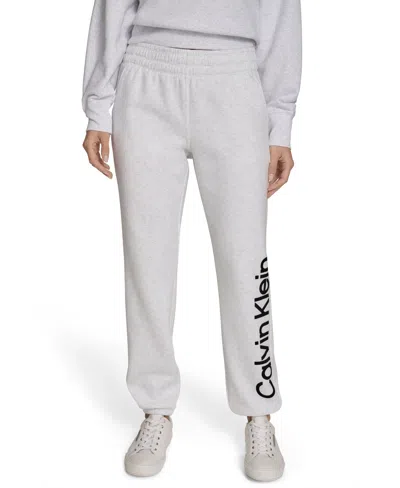Calvin Klein Women's Performance Flocked Logo Jogger Sweatpants In Gray