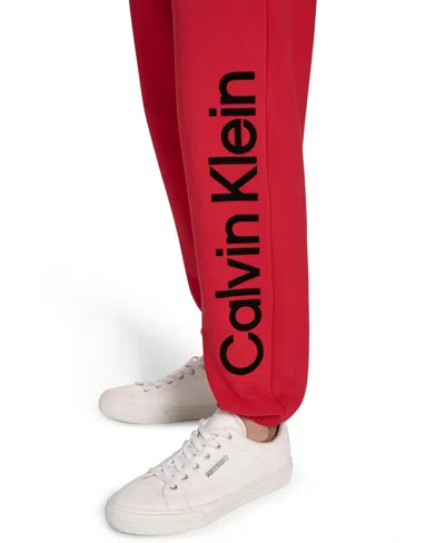 Calvin Klein Women's Performance Flocked Logo Jogger Sweatpants In Red