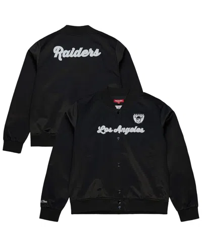 Mitchell & Ness Women's Black Las Vegas Raiders Full-snap Satin Jacket In Black