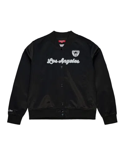 Mitchell & Ness Women's Black Las Vegas Raiders Full-snap Satin Jacket In Black