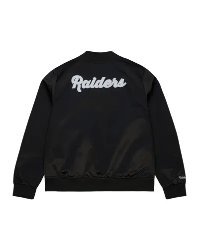 Mitchell & Ness Women's Black Las Vegas Raiders Full-snap Satin Jacket In Black