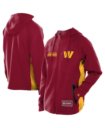 New Era Men's Burgundy Washington Commanders Combine Authentic Raglan Scuba Full-zip Hoodie In Burgundy