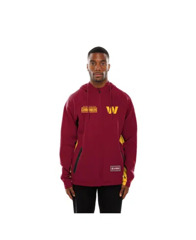 New Era Men's Burgundy Washington Commanders Combine Authentic Raglan Scuba Full-zip Hoodie In Burgundy