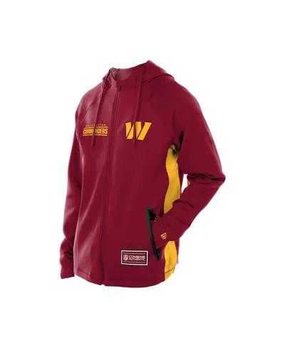 New Era Men's Burgundy Washington Commanders Combine Authentic Raglan Scuba Full-zip Hoodie In Burgundy