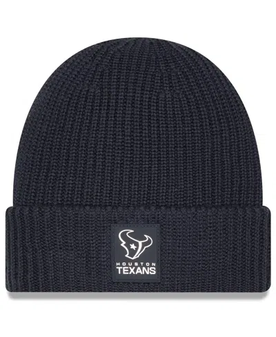 New Era Men's Charcoal Houston Texans 2025 Sideline Cold Weather Cuffed Knit Hat In Black