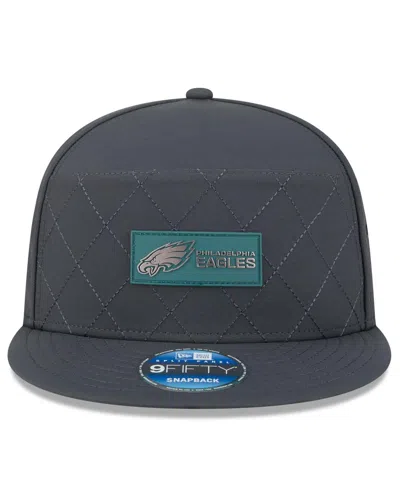 New Era Men's Charcoal Philadelphia Eagles 2025 Sideline Cold Weather Split Panel 9fifty Snapback Hat In Gray