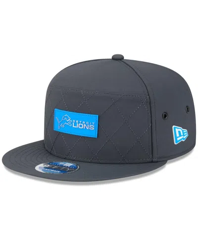 New Era Men's Charcoal Detroit Lions 2025 Sideline Cold Weather Split Panel 9fifty Snapback Hat In Gray